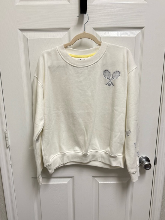 CourtLife Sweaters - Court Life White Tennis Racket Sweater